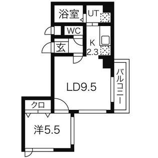 モンブリック琴似【2階】の間取り