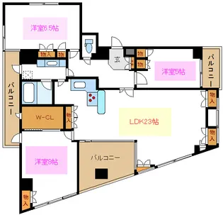サポーレ立花【4階】の間取り