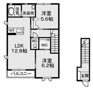 2LDKの間取り画像