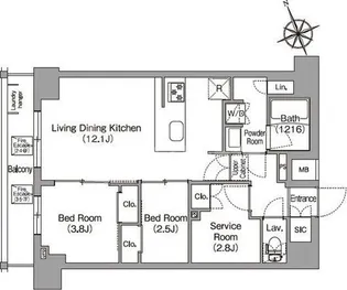 コンフォリア東葛西【4階】の間取り