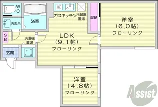 αNEXT札幌第7【1階】の間取り