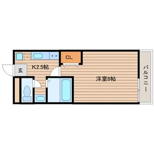 ヴィラ青葉【1階】の間取り