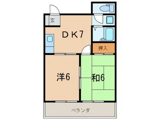 ハイツ香枦園【1階】の間取り