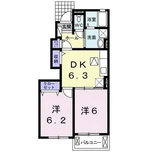 広島県広島市安佐南区東原3【アパート】の間取り