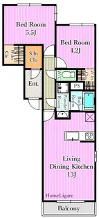 MaisonCalme(メゾンカルム)【2階】の間取り