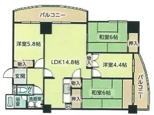 シティハイツ舞子【9階】の間取り