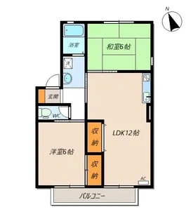 ハイカムール赤田【1階】の間取り