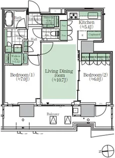 晴海フラッグパークヴィレッジT棟【8階】の間取り