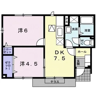 カーサ・プラシード【1階】の間取り