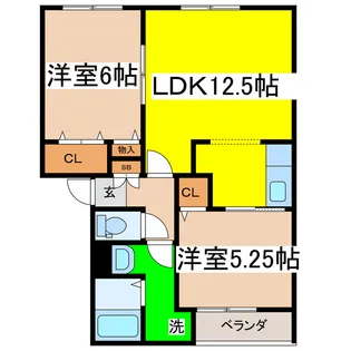 コーポブレーメンD館【1階】の間取り