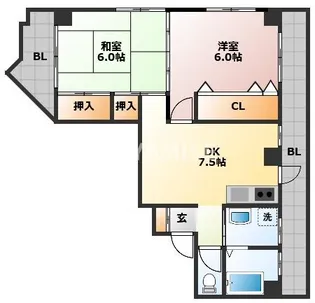 スカイビル【5階】の間取り