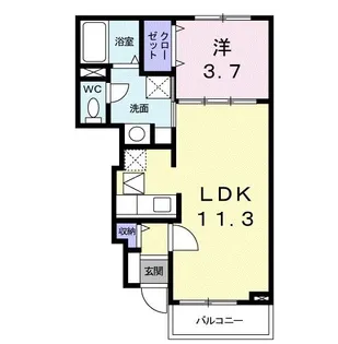 Y・Y Lily B棟【1階】の間取り