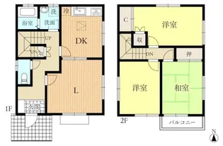 神奈川県厚木市七沢【一戸建】の間取り