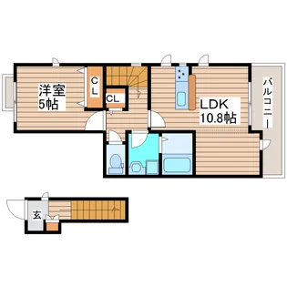 1LDKの間取り画像