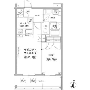 ヒューリックコート雪が谷【4階】の間取り