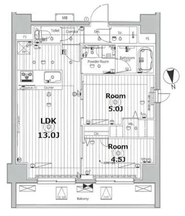 プロスタイルウェルス品川戸越MD【12階】の間取り