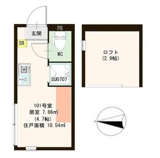 クレシア下高井戸【1階】の間取り