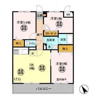 ローズ・ウッド【3階】の間取り