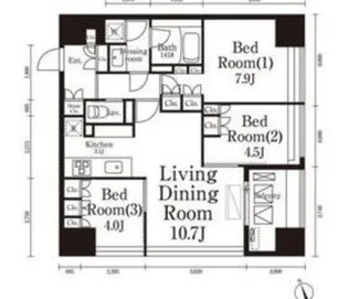 パークキューブ春日安藤坂【12階】の間取り