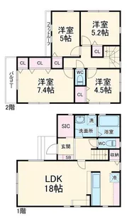 神奈川県大和市深見台3【一戸建】の間取り