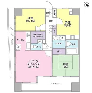 マイキャッスル中目黒III【7階】の間取り