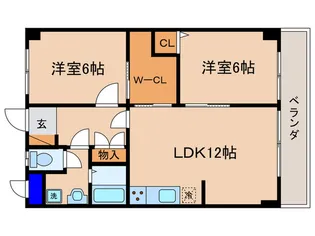 グランディ栗の木I【3階】の間取り