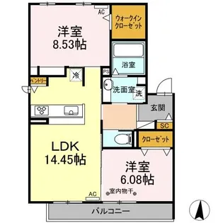 ロアールANDO.E【2階】の間取り