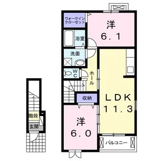 サニーレジデンスD【2階】の間取り