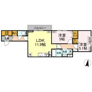 セレスティア向山【2階】の間取り