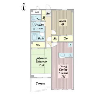 メゾンサンクテュエール【1階】の間取り