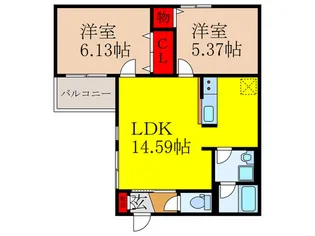 Chez・moi池田市豊島北【1階】の間取り