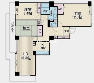 ライオンズタワー谷塚【12階】の間取り