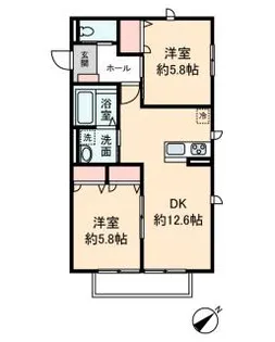エスポワールB【2階】の間取り
