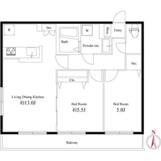 フェリス国立【2階】の間取り