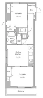 レジディア銀座東【12階】の間取り