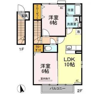 クレール嶋 B【2階】の間取り