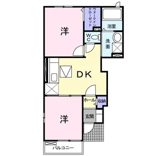 カルム ウォルズA【1階】の間取り