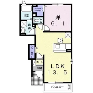 カーサ・プラシードB【1階】の間取り