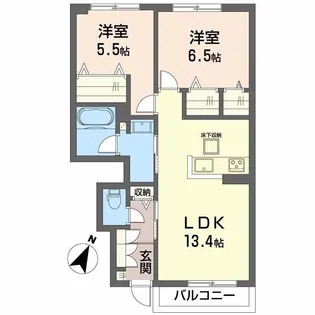 ヴァン ヴェール B棟【1階】の間取り