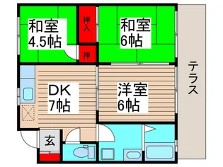 シャト-サンライズ2【1階】の間取り