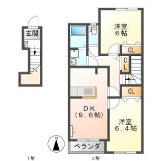 アジュール【2階】の間取り