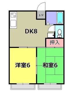 リバティベルB【2階】の間取り