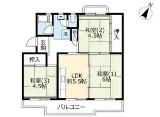 UR泉南尾崎【3階】の間取り