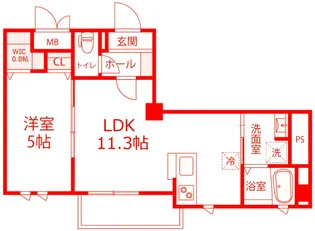 アベニールボナール【4階】の間取り