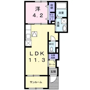 エアフォルク【1階】の間取り