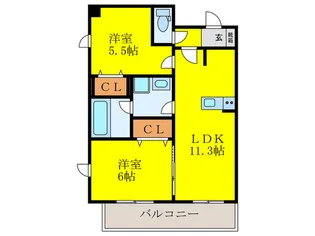 プレステージ10番館【8階】の間取り