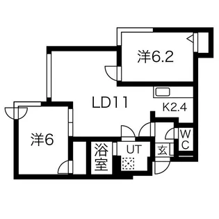 ラ・ヴィクトワール琴似【3階】の間取り