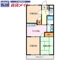 リバーサイドハイツ【1階】の間取り