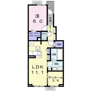 サンブライトB【1階】の間取り