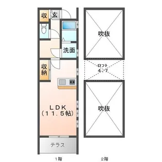 バスティード算所【1階】の間取り